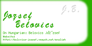 jozsef belovics business card